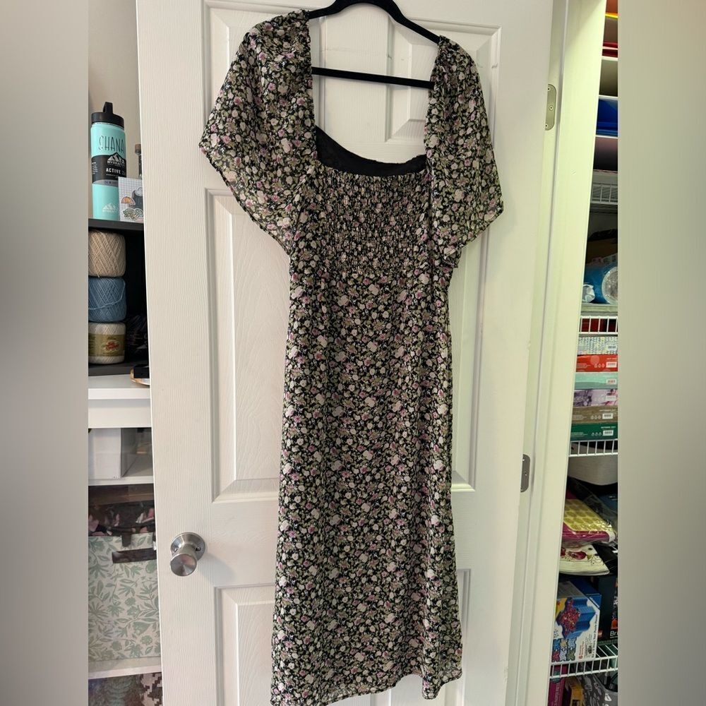 Black Tape Floral Dress - Picture 2 of 7